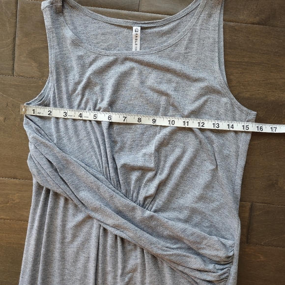 Fabletics Retta Midi Dress Heather Grey Faux Wrap - Picture 9 of 10